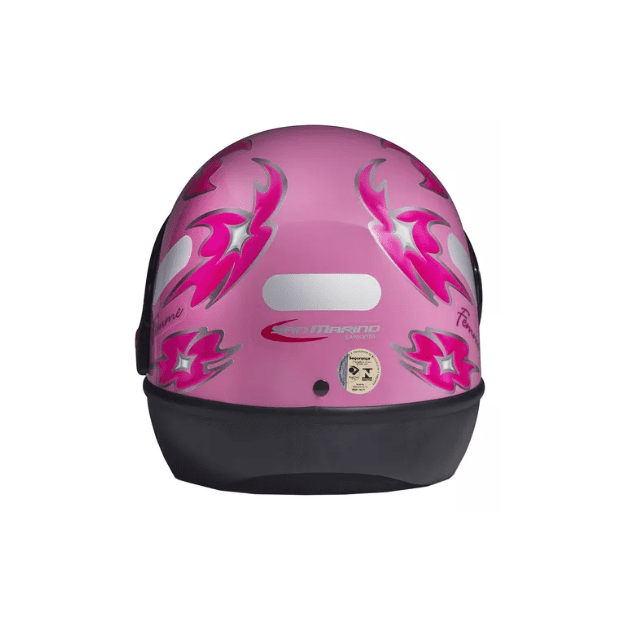 Capacete San Marino Femme Moto Integral Fechado Motoboy Flor Cor Rosa Tamanho do capacete 58