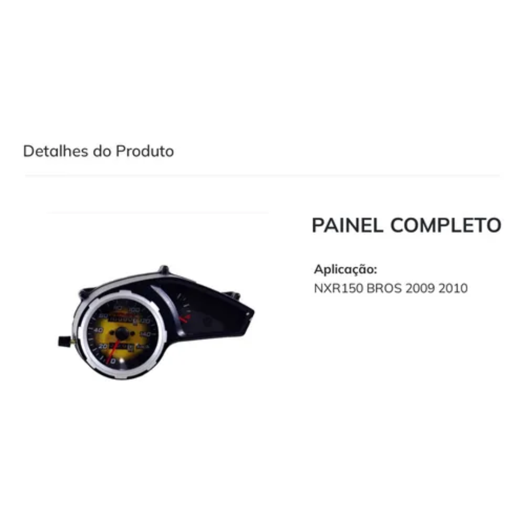 Painel Completo RT Modelo PA0011 para Honda NXR 150 Bros 2009/2010