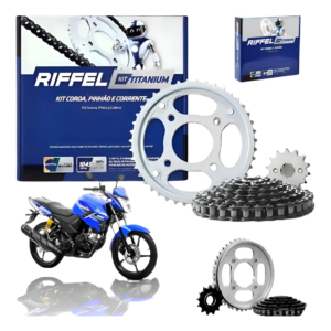 Kit Relação Yamaha Ybr 150 Fazer 2014 A 2022 Titanium Aço 10