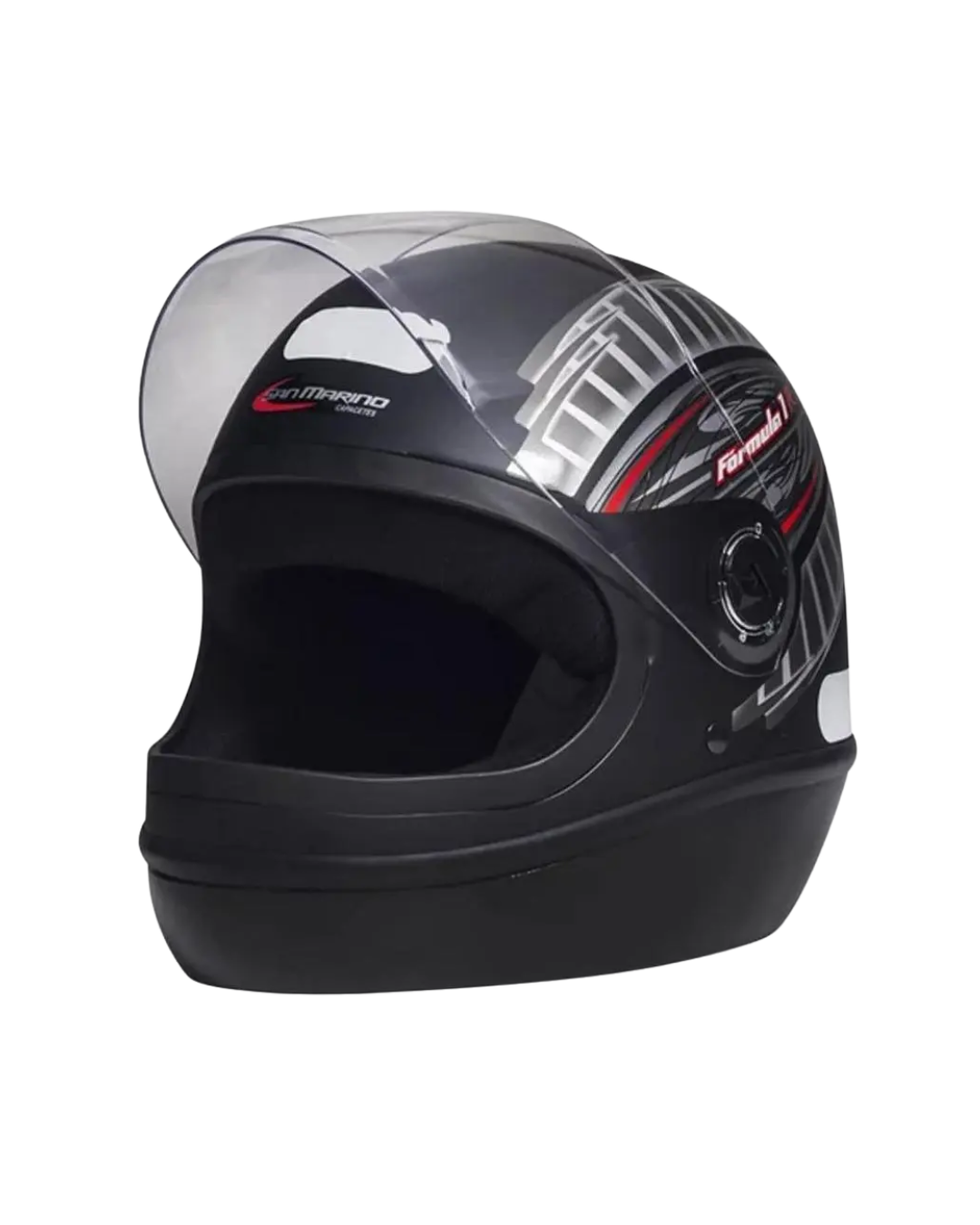 Capacete Moto Fechado Taurus Formula 1 Grafic Preto Brilho - Imagem 2